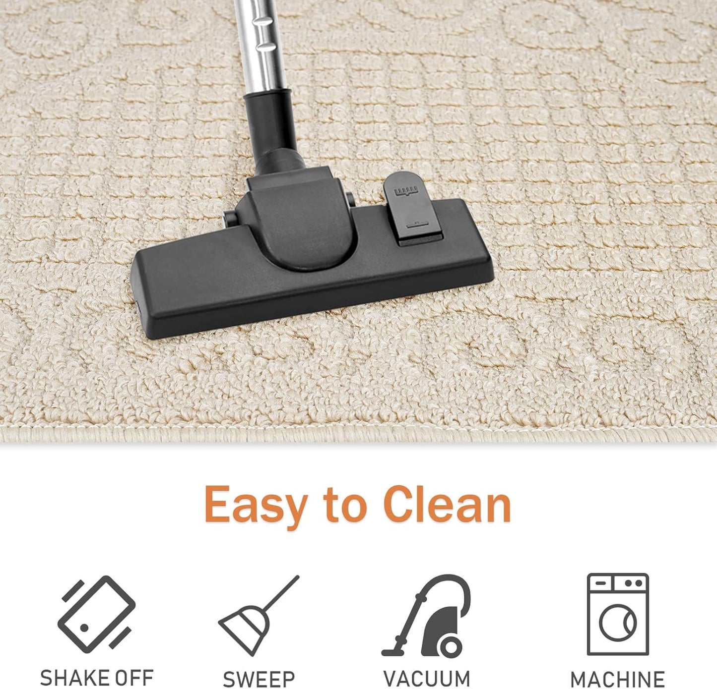 Half Round Non-Slip Floor Mat 24.8"x15.7" — 0.2" Thick, Absorbent Quick-Dry Durable Rug for Entryway, Bathroom, Kitchen, Balcony