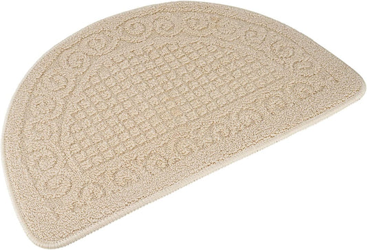 Half Round Non-Slip Floor Mat 24.8"x15.7" — 0.2" Thick, Absorbent Quick-Dry Durable Rug for Entryway, Bathroom, Kitchen, Balcony