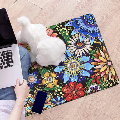 Colorful Floral Non-Slip Floor Mat 18"x30" — 0.4" Thick, Waterproof & Oil-Resistant, Quick-Dry, Soft & Durable Rug for Kitchen, Entryway, Bathroom, Balcony