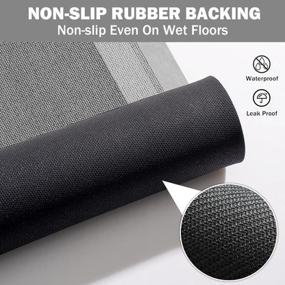 Gray Ultra-Thin Absorbent Non-Slip Bathroom Mat 16"x24" Quick Dry Floor Rug for Doorway, Shower, Balcony, Kitchen