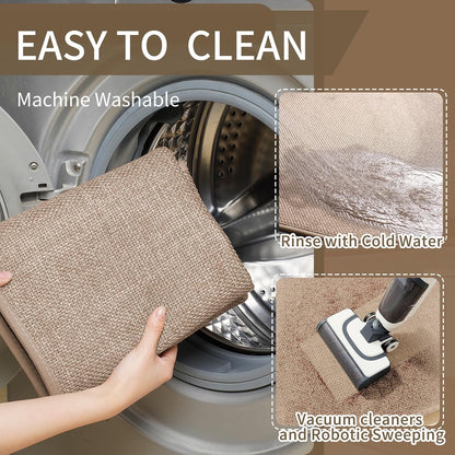 Beige Anti-Slip Absorbent Kitchen Mat 17"x30" Soft Cushioned Rug for Kitchen, Bathroom, Hallway