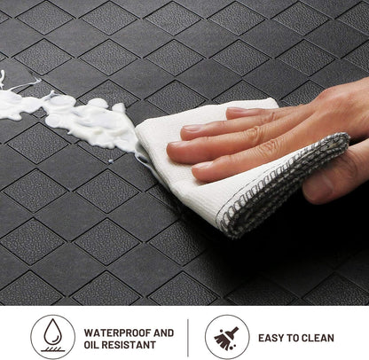 Black Anti-Fatigue Comfort Kitchen Mat 17.3"x28" Thick Cushioned Non-Slip Floor Rug for Kitchen, Office, Laundry Room