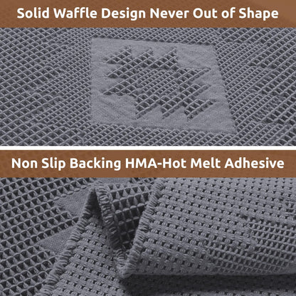 Waffle Design Bath Mat 17"x24" — Soft Absorbent Quick-Dry Non-Slip Rug, Comfortable & Easy to Clean Multi-Purpose Carpet