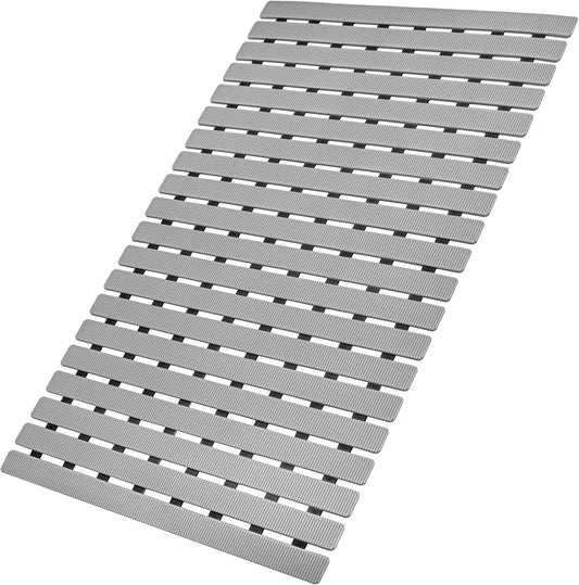 Non-Slip Bathtub Mat 27.5"x15.7" — TPE Strong Suction Cups, DIY Cutting, Quick Drain & Fast Dry, Mold Resistant Shower Mat for Tub and Bathroom