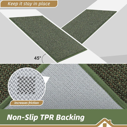 Green Non-Slip Absorbent Door Mat 50×80cm Durable Indoor Outdoor Entryway Rug