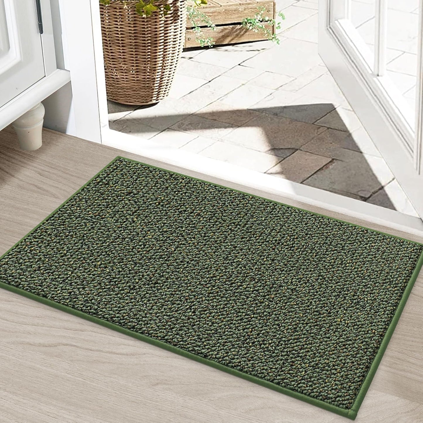 Green Non-Slip Absorbent Door Mat 50×80cm Durable Indoor Outdoor Entryway Rug